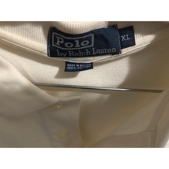 Polo Ralph Lauren~Men’s Short Sleeve Collared Preppy~XL Logo Cream - Picture 8 of 9